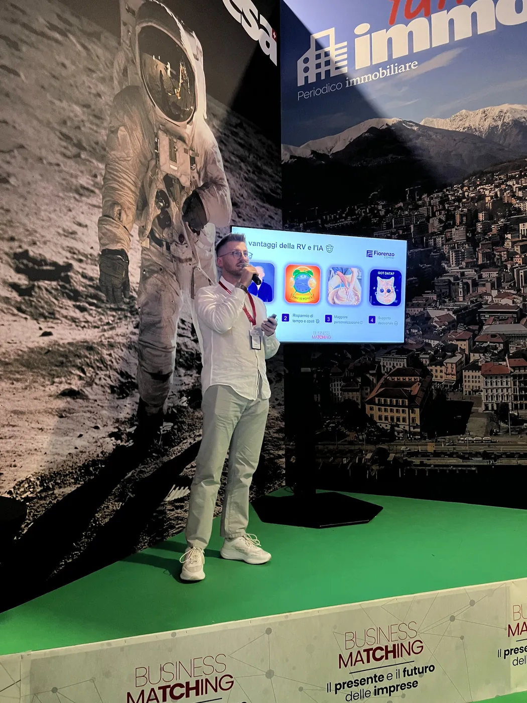 Foto intervento su IA / VR al Business Matching