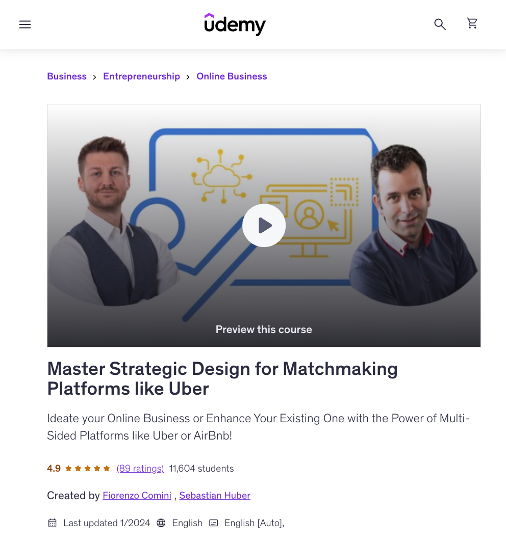 Corso online Udemy di Fiorenzo Comini e Sebastian Huber